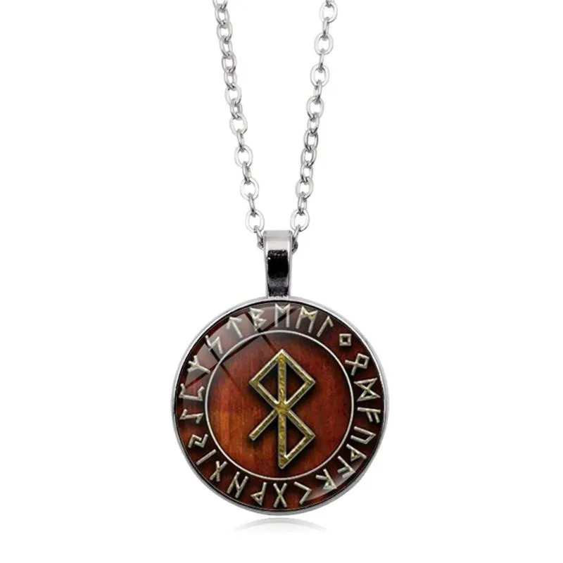 Anhänger Halsketten Vegvisir Wikinger Kompass für Männer Frauen Schmuck Krieger Symbol Rune Amulett Collier Glas Cabochon Halskette190y