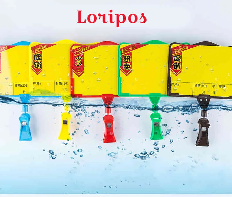 Affiche Pop de supermarché, 5 pièces, cadre d'étiquette de prix, équipement d'affichage publicitaire, pince à fruits et légumes