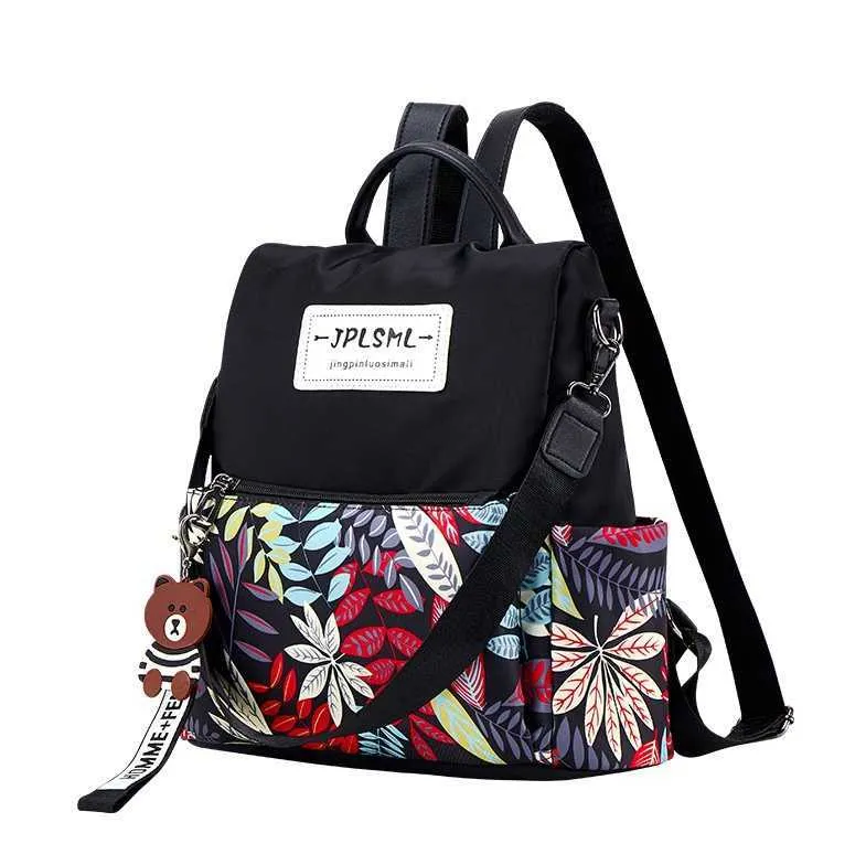 Multifonction Sac À Dos Femmes Étanche Oxford Sacs Femme Anti Vol Sac À Dos Cartable Filles Floral Imprimé Voyage Sac À Dos X0529