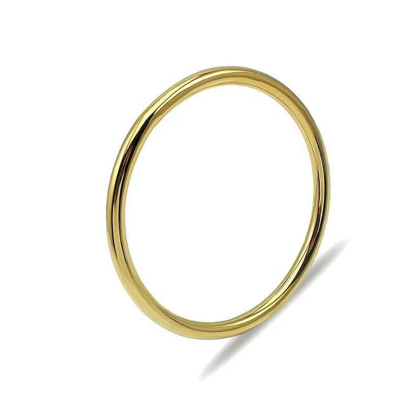 Mode minimalistische armband 316L roestvrij staal partij sieraden eenvoudige minnaar paar ronde armbanden goud / zilver kleur pulseiras Q0717
