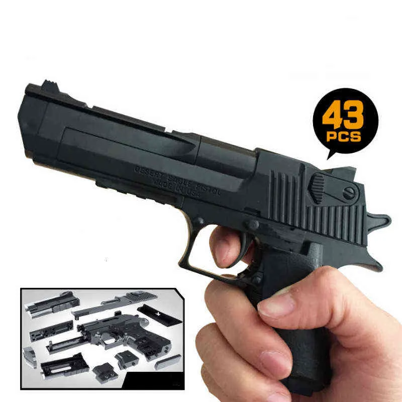 Crianças Brinquedos 1:10 Crianças Montagem de Construção Tijolos Tijolos Pistola Brinquedos Educacional Montado Plástico Modelo de Arma Para Ano Novo Y1130