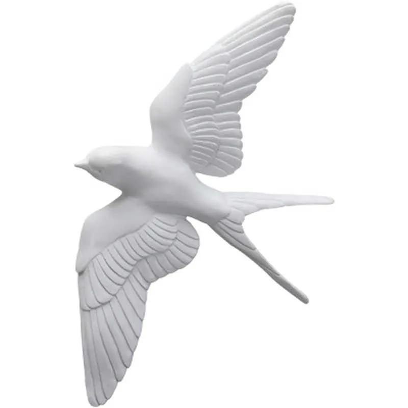 Nordique créatif blanc résine oiseau Figurines décoration de la maison Art artisanat pour salon étagères mariage fête ornements 210804