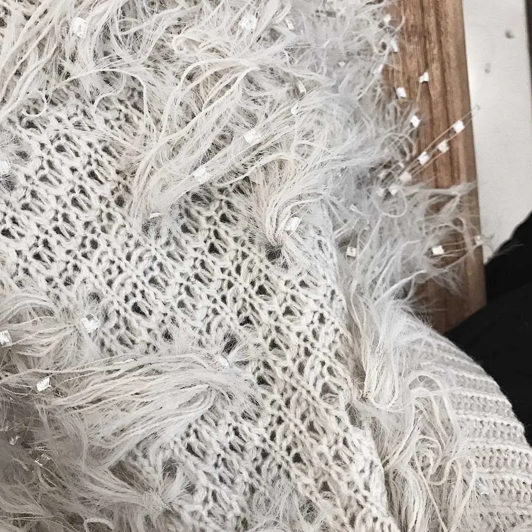Cheerart Fall Sticka kjol Kvinnor Designer Fjädertröja Grå En Linje Elastisk Hög Midja Lång Midi Crochet Fashion 210629