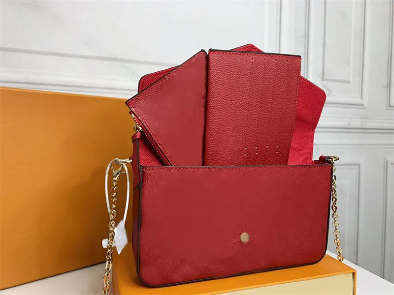 Klasik Tasarımcı Omuz Çantaları Kadın Haberci Çantalar Çanta Lüks Cüzdan Pochette Felicie Zincir Çanta Debriyaj Çanta Hobos 3-piece Stil Altın Cüzdan