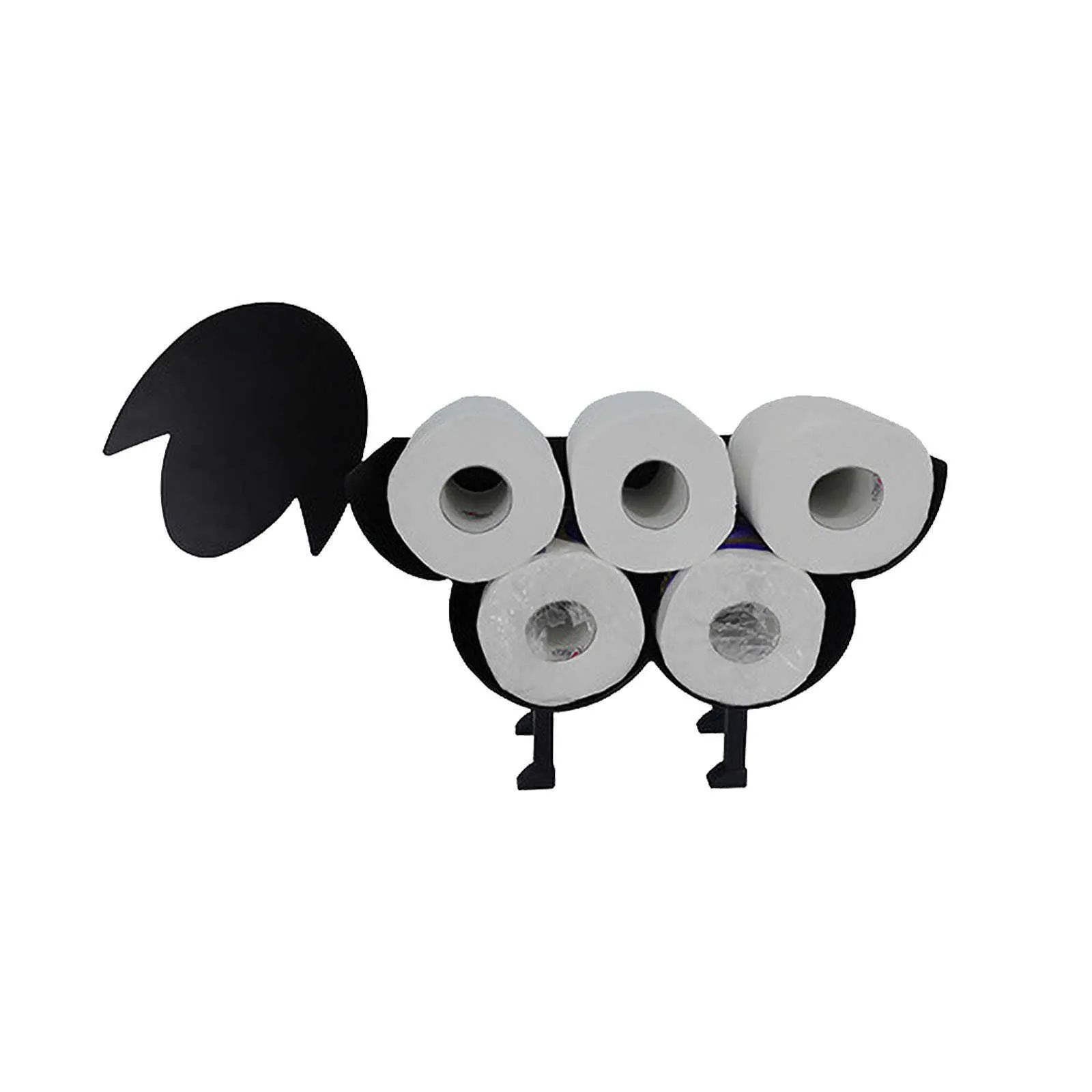 Cute Black Sheep Toilet Paper Roll Holder, Novelty Free Standing Or Wall Mounted Tissue Wc Stand