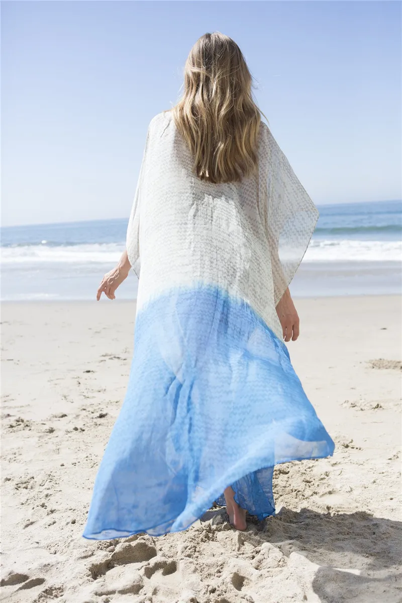 Kaftan Beach Chiffon Cover Up Pareos de Playa Mujer Wear Weighzed Bikini Robe Plage Sarong Tunica # Q952 210420