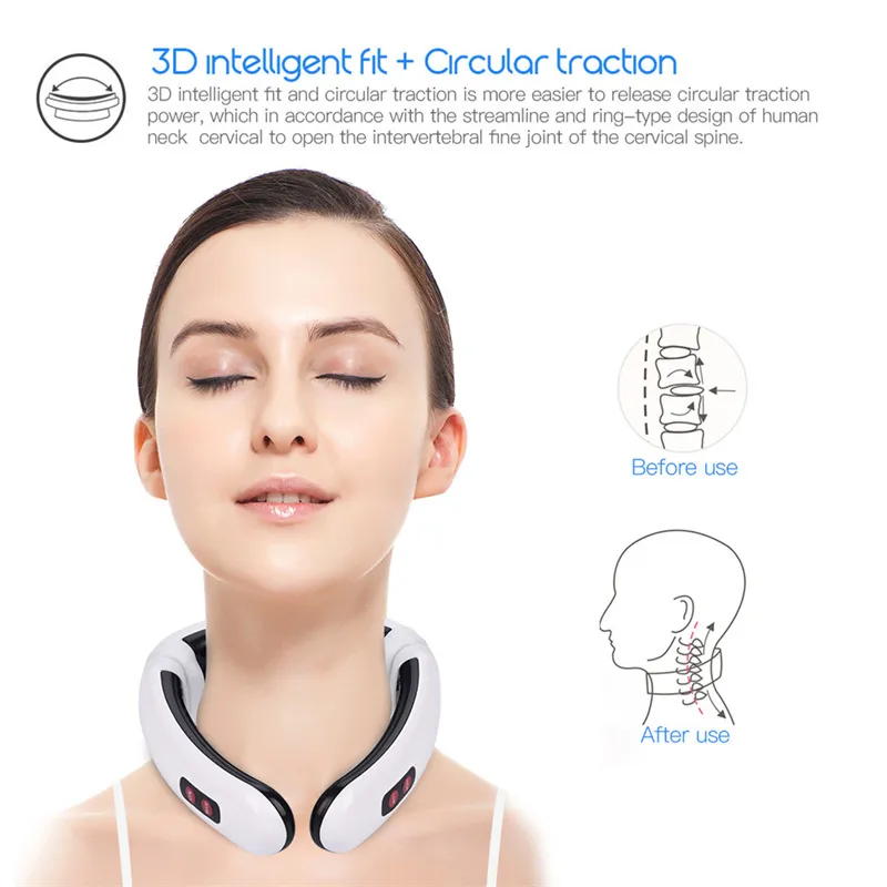 3D ذكي الكهربائية النبض المغناطيسي نبض الرقبة تدليك الكتف مدلك الرحم الاسترخاء آلام تخفيف أداة الرعاية الصحية مدلك