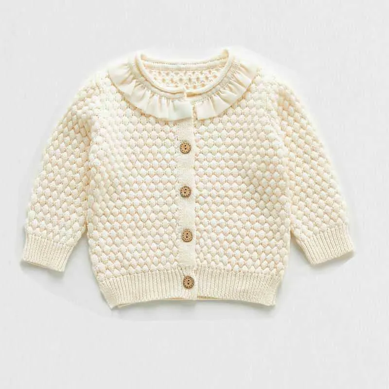 Baby Girl Winter Clothes Lace Collar Long Sleeve Sweater Coat +Romper Cute Sets Kids 0-3 Years E20103 210610