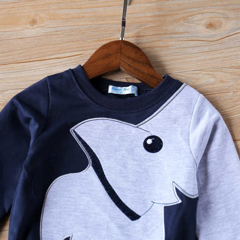 Autumn Sweatshirt For Children Cartoon Long Sleeve Stitching Shirt Boys 210528