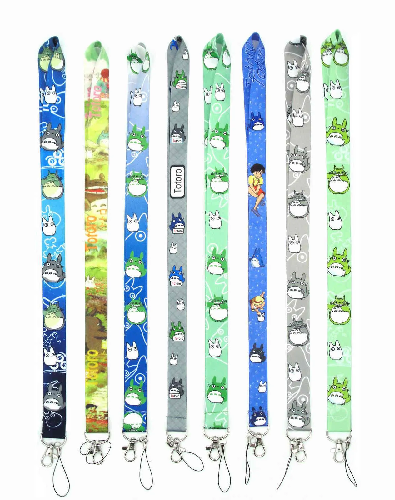 Japanska Min Granne Totoro Cartoon Neck Rem Lanyards Keychain Badge Holder Rope Pendant Nyckelring Tillbehör