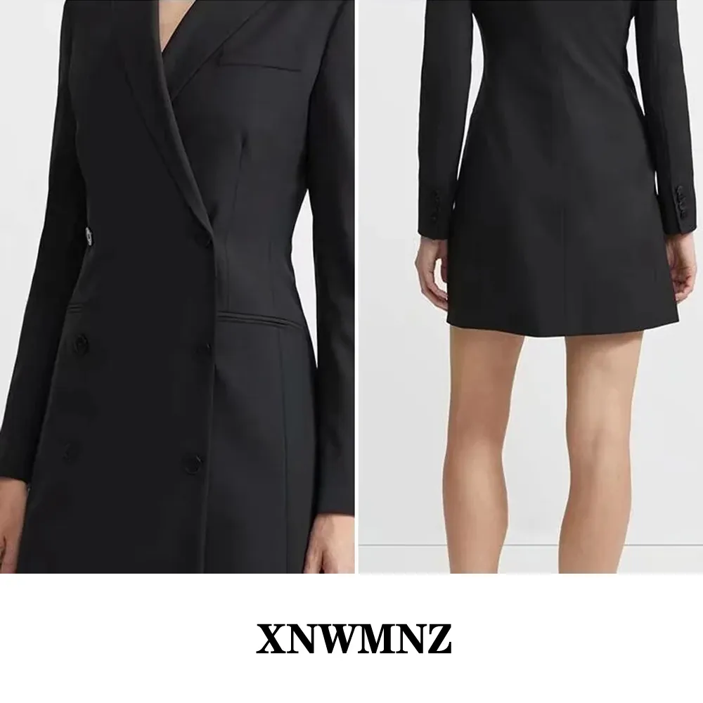 Mini abito da donna in misto lana moda femminile Eleganza semplice femminile Abiti da ufficio sottili Alta qualità 210520