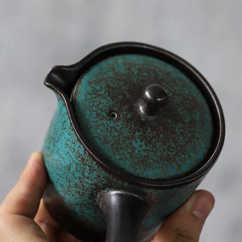Tangpin Ceramic Kyusu чайник зеленый традиционный китайский чайный бак 200 мл 210724