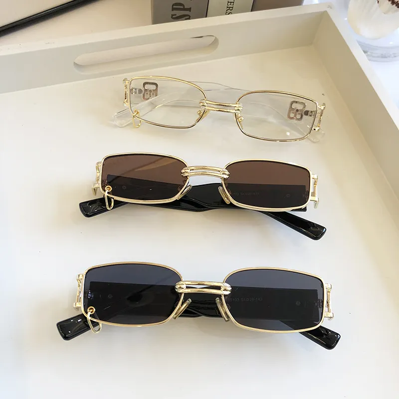 Personnalité cadre en métal lunettes de soleil mode tendance unisexe mode VINTAGE Hip-hop lunettes de soleil