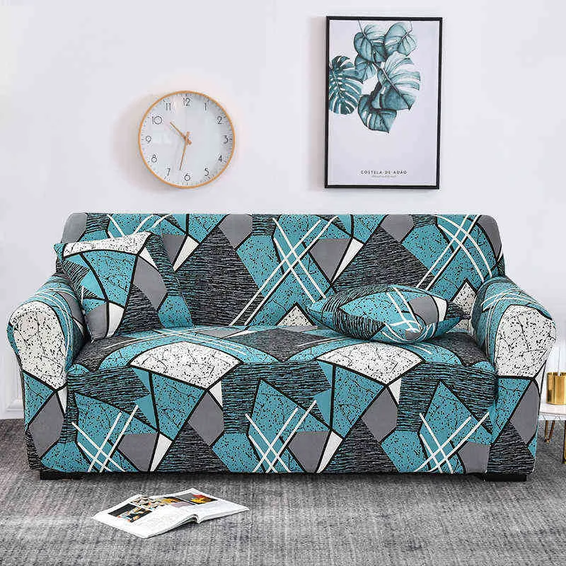 1/2/3/4 Seater Geometric Sofa Cover Elastic Stretch Modern Chair Couch Cover Sofa Covers for Living Room Furniture Protector 211102