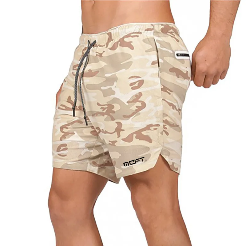 Mäns Camouflage Mesh 2 i 1 jogger gym Shorts män Sportkläder Fitness Shorts Snabbtorkning Shorts Inbyggd säkerhetsficka 210421