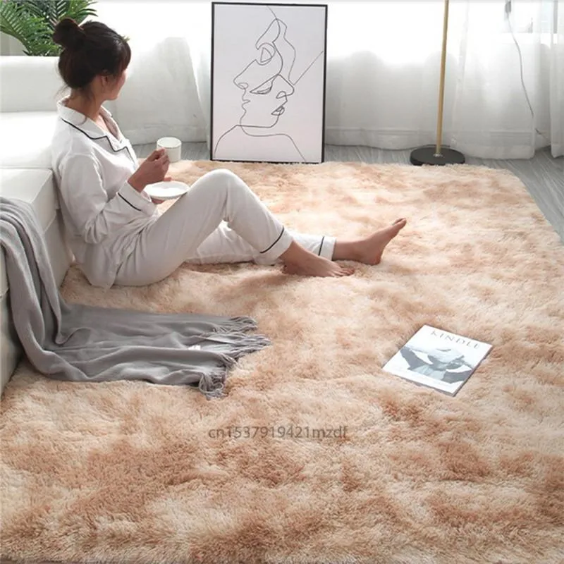 Mattor Super Soft Silk Wool Rug inomhus Modern Shag Area Silkeslen mattor sovrum golvmatta baby barnkammare barn matta273t