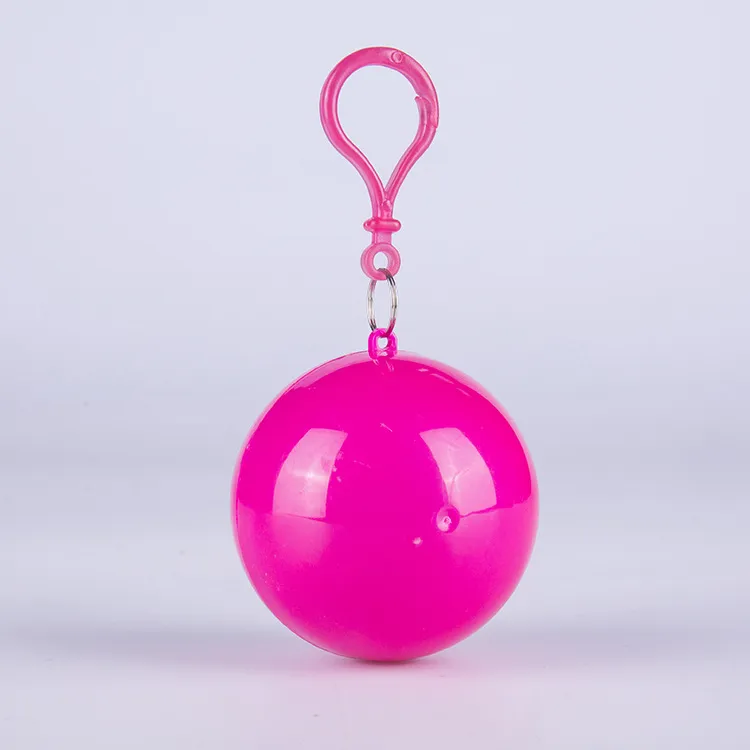 Plastic sferische wegwerp regenjas sleutelhanger geschenk draagbare regenjas bal