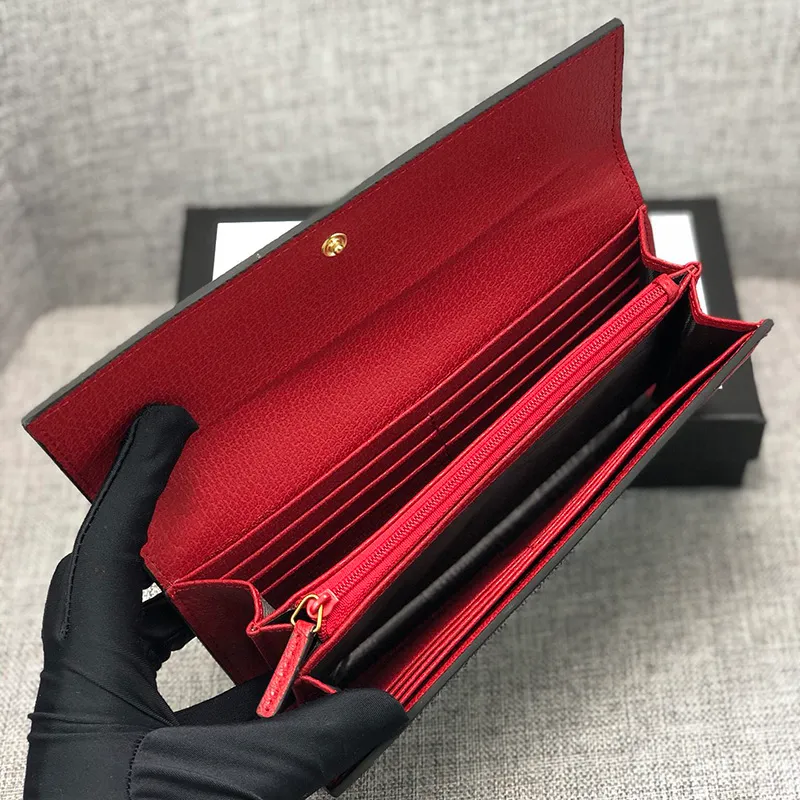 最高品質の男性女性ドレモンズカード財布財布ハンドバッグ本革の金色の金ポケットカードデザイナーバッグBox262W付き