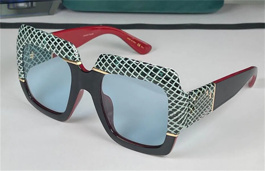Модные женщины -дизайнерские солнцезащитные очки квадратная змея рама кожи высочайшего качества Популярный щедрый элегантный стиль 0484 UV400 защита GLA307I