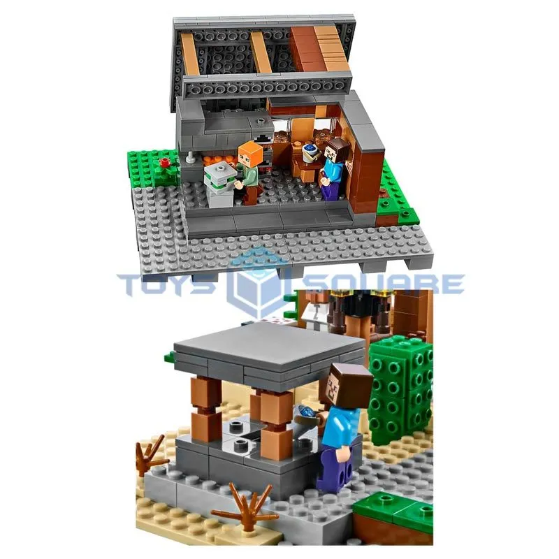 Die großen Dorf-Modellbausteine mit meiner Welt Action-Figuren Bricks Set Geschenke Lernspielzeug für Kinder X0503