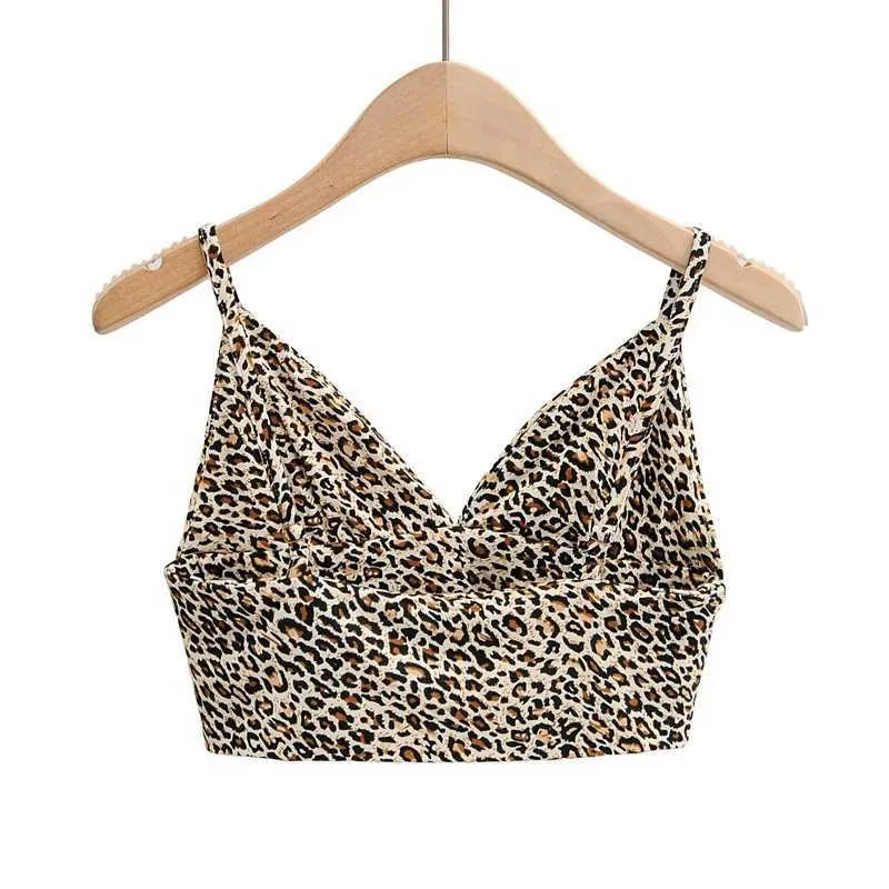 WOMENGAGA Tops Tank Sex Femmes Imprimé Léopard Bralet Sexy Zebra Bralette Femmes 7MHM 210603