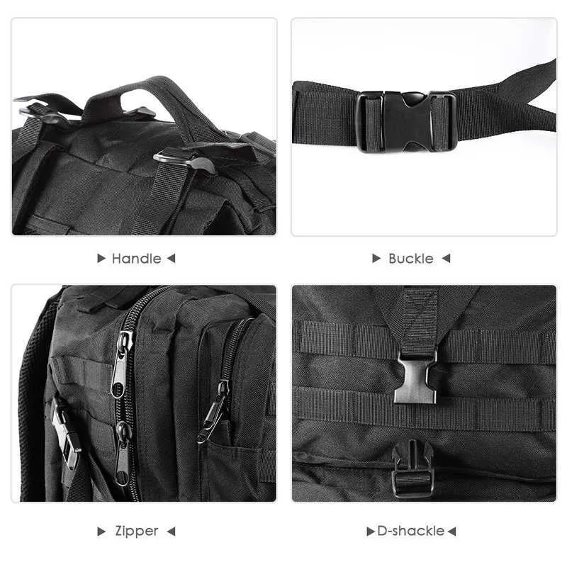 Tactical Assault Backpack for Men 45L Military 3P EDC Molle Bag Backpacks Rucksacks for Outdoor Hiking Camping Trekking Hunting Q0721
