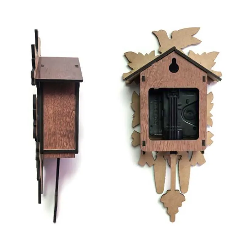 Antiek hout koekoek wandklok Bird Time Bell Swing Alarm Watch Home Decoratie H09228942609