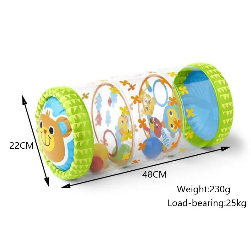 Inflatable Baby Crawling Roller Toy With Rattle And Ball PVC Early Development Infant Toys For 6 Months 1 2 3 Year Olds 220216