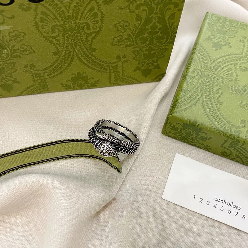 Брендовое кольцо для любителей ювелирных изделий, кольцо со змеей, модные мужские и женские кольца290U