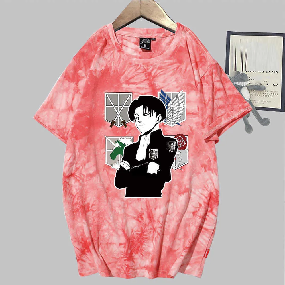 Anime Attack on Titan T-shirt à manches courtes col rond décontracté Tie Dye Uniex Y0809