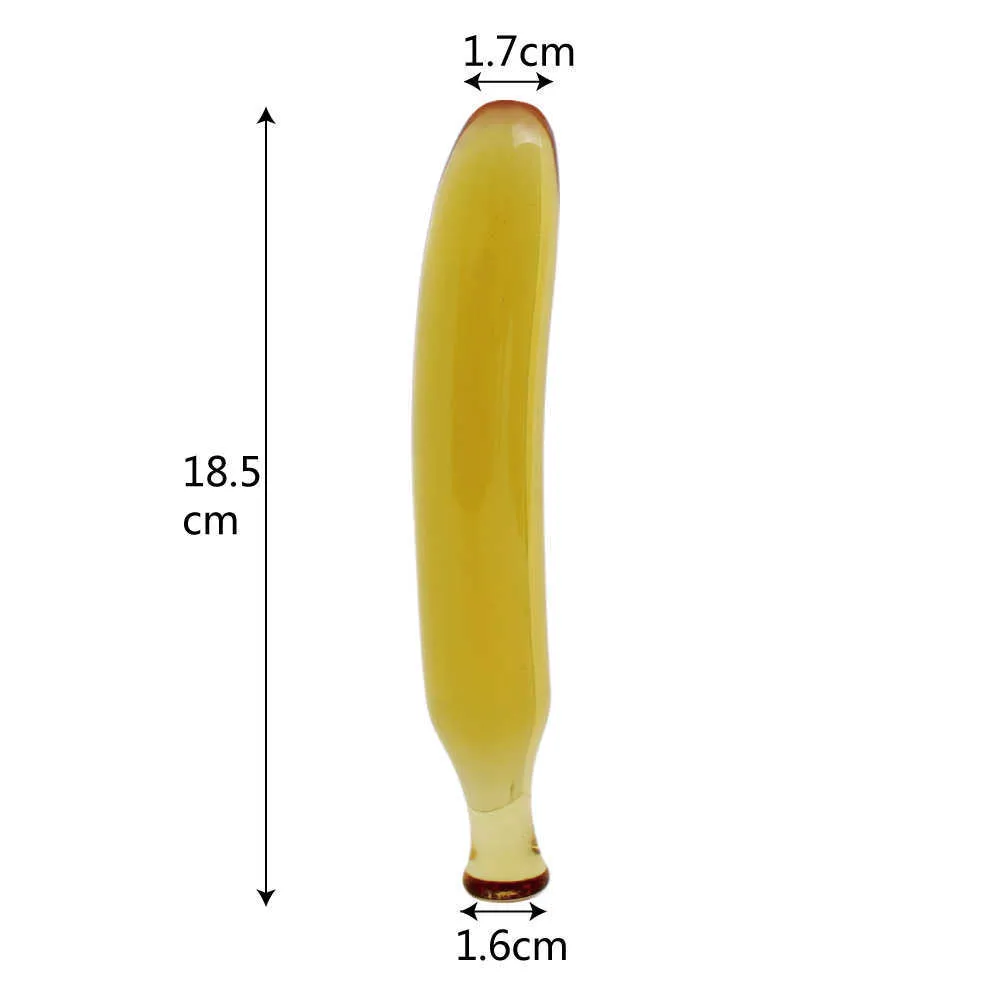 Massage objekt uppgradering glas dildo grönsak sexig leksaker kristall anal plug falsk penis g-spot banan masturbator för kvinnor stor stor
