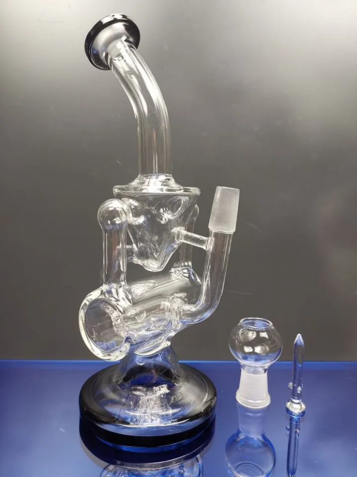 Dreieckige Glasbong-Recycler, berauschende Bohrinseln, einzigartige Dab-Rigs, Wasserpfeifen, Becher, Rauchpfeife, 14,4-mm-Verbindung, Zeusartshop