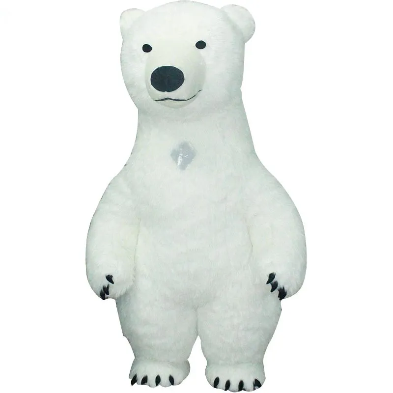 Costume della bambola della mascotte Costume gonfiabile della mascotte dell'orso polare Animale Vestito da gioco adulti adulti Abiti Abbigliamento Pubblicità Carnevale Natale di Halloween