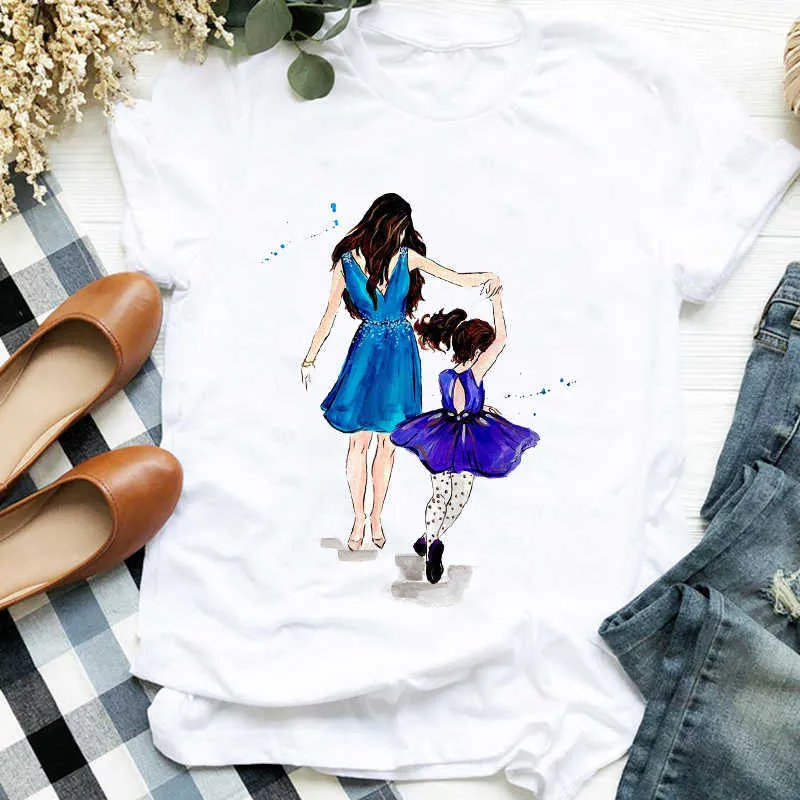 Femmes chemise impression belle époque mode fille maman vêtements maman mère dames graphique imprimé T-shirt haut T-shirt femme X0527