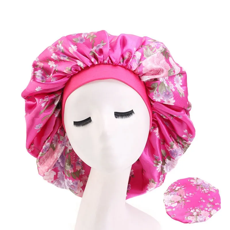 Ladies Women Satyn Silk Silne czapki czapki Sleep Night Cap Head Cover Hat Elasty Elasty Hair Rozmiar 2907093