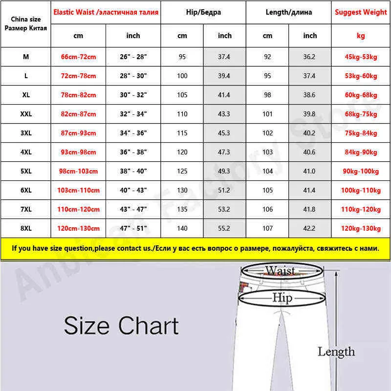 Wiosna Lato Czarne Niebieskie Dżinsy Mężczyźni Streetwear Multi-kieszenie Spodnie Cargo Joggers Spodnie Jean Plus Size 6XL 7XL 8XL 211111