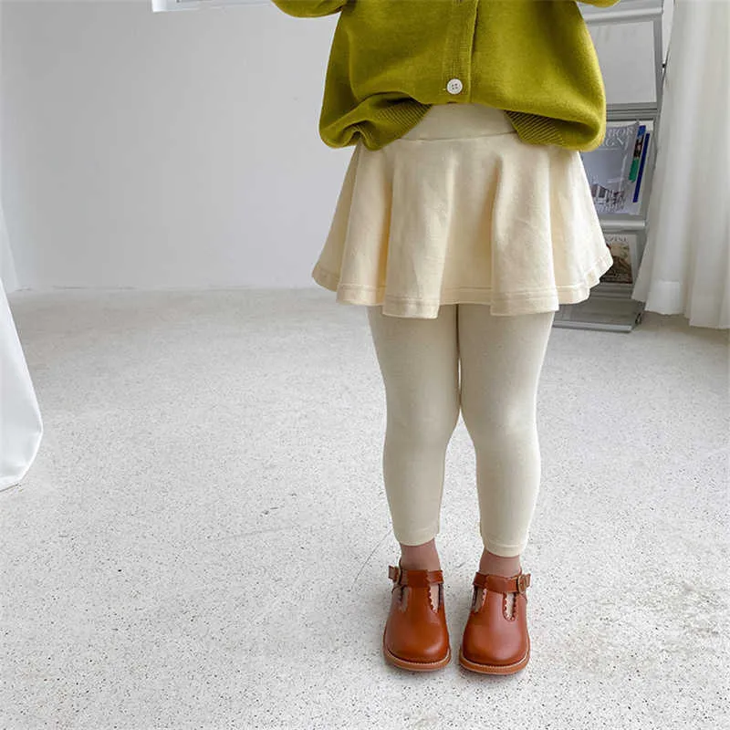 Spring baby girls solid skinny trouser skirt korean style children fashion slim casual pants 1-7Y 210615