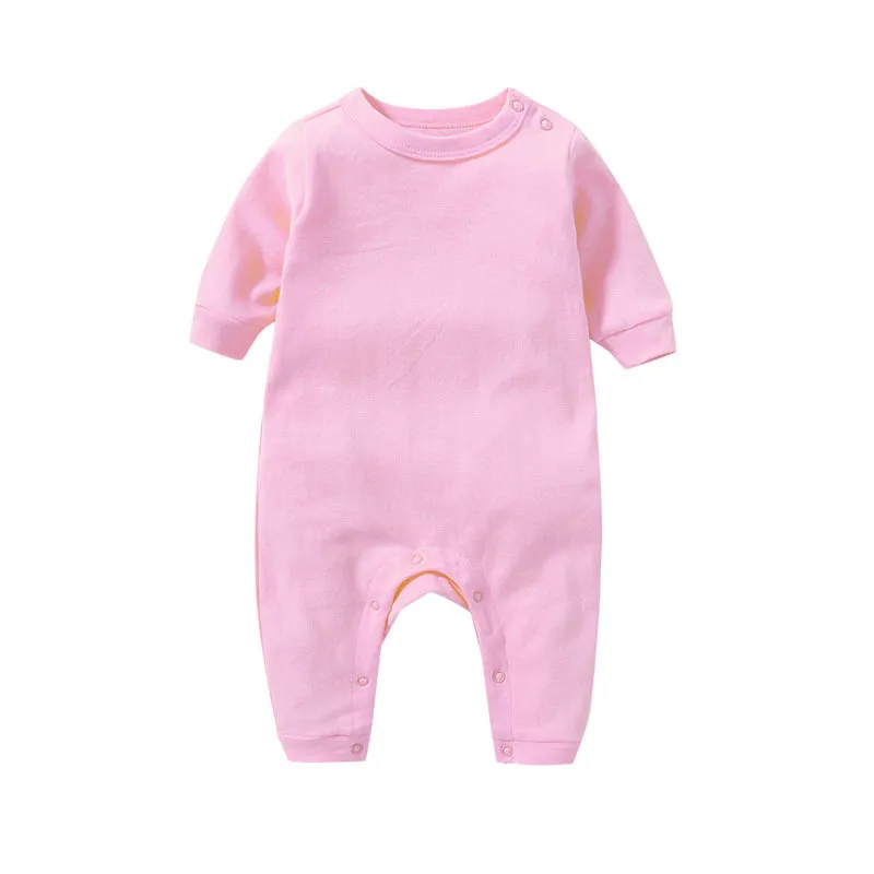 Nyfödd Baby Cotton Romper Jumpsuit med långärmad vårhöstkläder Nattdräkt