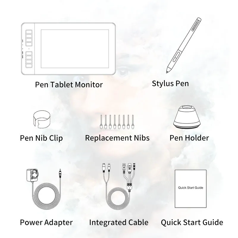 GAOMON PD1161 IPS HD-Grafik-Zeichnungsdisplay, digitaler Tablet-Monitor mit 8 Tastenkombinationen, 8192 Stufen, batterieloser Stift