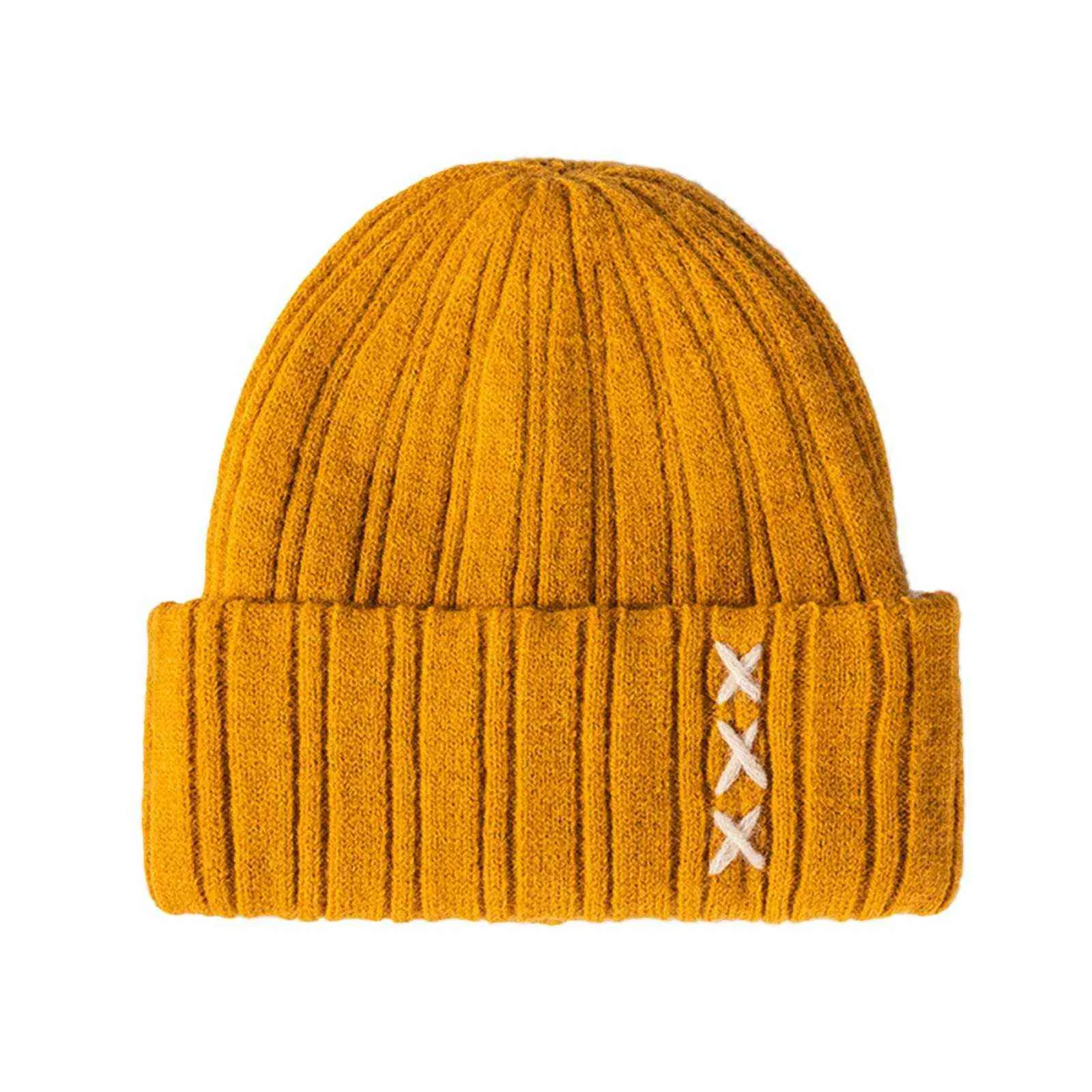 Unisex Fashion Casual Wollen Hoed Winter Thicken Warm Outdoor Gebreide Herfst Vrouwelijke Beanie Caps Warmer Bonnet Dames Casual Cap Y21111