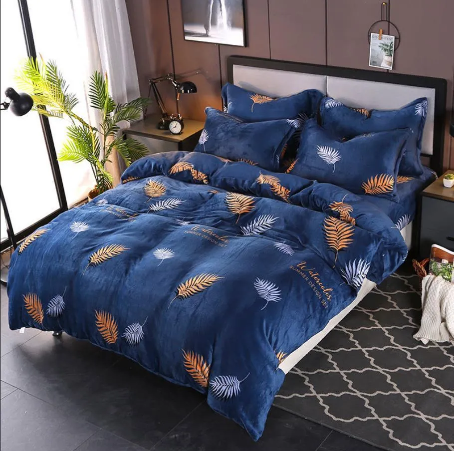 Fashion Home Textile Flanell Bettbezug Hautfreundliche Textilbettwäsche Bettbezug Winter kalt nur 1 Stück Bettbezug F0354 210420