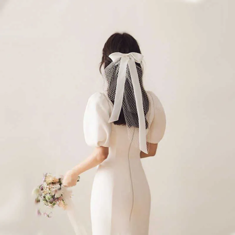 SLBRIDAL Épaule Longueur Bowkot Style Voiles De Mariage Avec Peigne Blanc Voiles De Mariée Accessoires De Mariage Pour La Mariée Mariage Femmes X0726