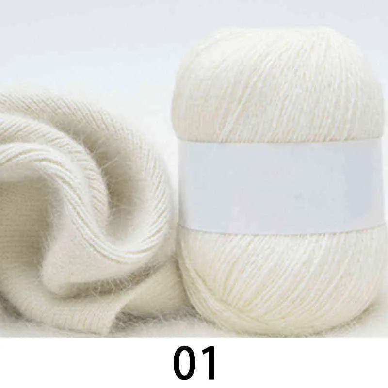 50g / balle Fluffy Long fil de laine de vison cheveux fil de cachemire tissé à la main écharpe chapeau fils anti-statique crochet fil pour femme Y211129