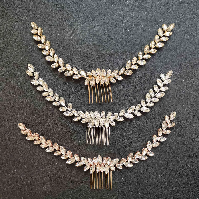 SLBRIDAL Handmade Trendy i strass cristallo austriaco pettine da sposa accessori capelli da sposa gioielli da damigella d'onore