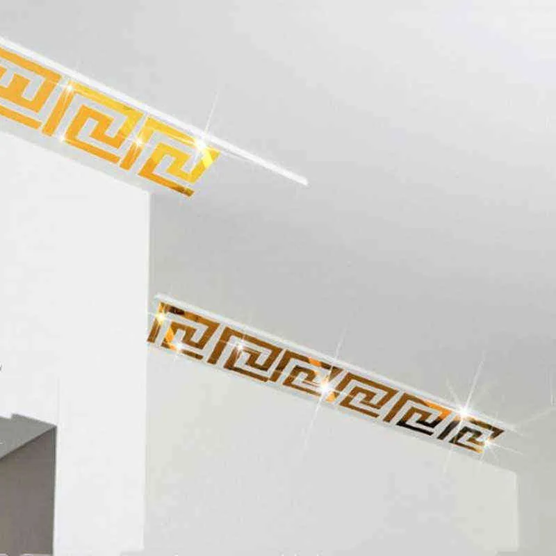 5-20CM Taille Linie Spiegel Aufkleber DIY Moderne Acryl Wand Aufkleber für Wohnzimmer Hause Dekoration drop 211124