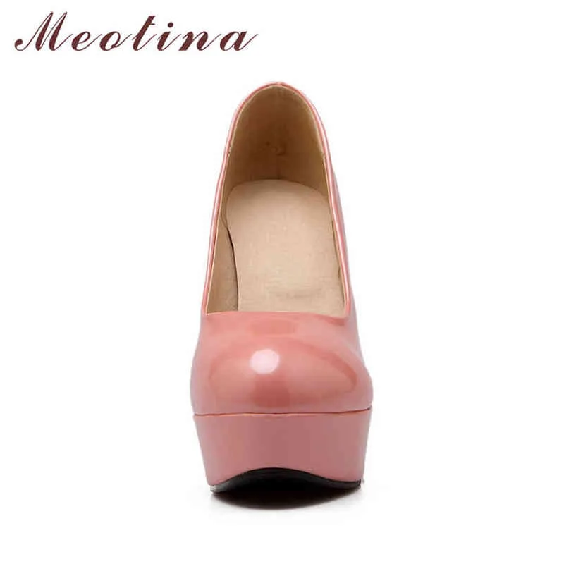 Chaussures formelles pour femmes grandes Meitina femmes 45 46 talons hauts tête ronde plate-forme rose et 2 9