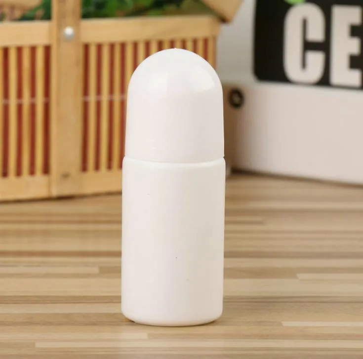 Bouteille à rouleau en plastique blanc, rechargeable, pour déodorant, huile essentielle, parfum, conteneur cosmétique, DIY, 30ml, 50ml, 100ml