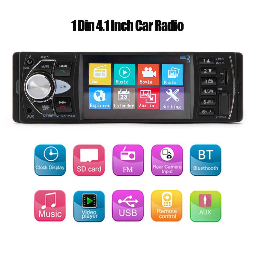 HIPPCRONラジオ1 DIN AUTORADIO 4022D Bluetooth 4.1 