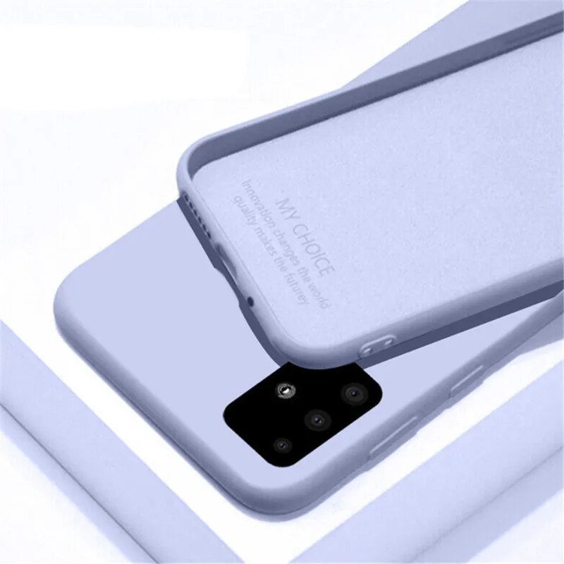 Liquid Silicone Cases For Samsung Galaxy A51 A71 A70 A11 A01 A41 A60 A81 S8 S10E S20 Plus Soft Back Cover For Galaxy Note 8 9 10