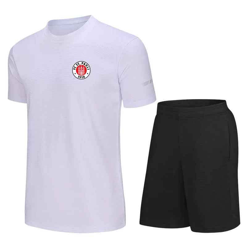 FC St Pauli – survêtement d'entraînement de Football pour hommes, maillot à séchage rapide, chemise de Football à manches courtes, Logo personnalisé, t-shirts d'extérieur 282D